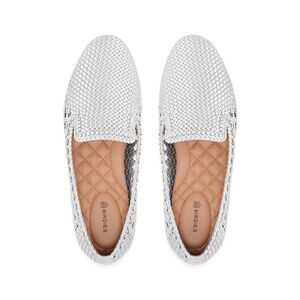 Birdies The Starling Woven Slip Loafers in Silver Size 7